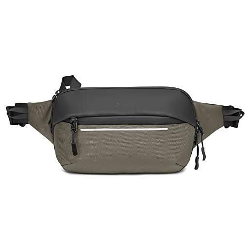 VARLIVOO marsupio uomo borsa petto zaino monospalla piccolo con striscia riflettente sportivo marsupio ragazzo sling bag impermeabile borsa crossbody per escursionismo viaggio ciclismo blu