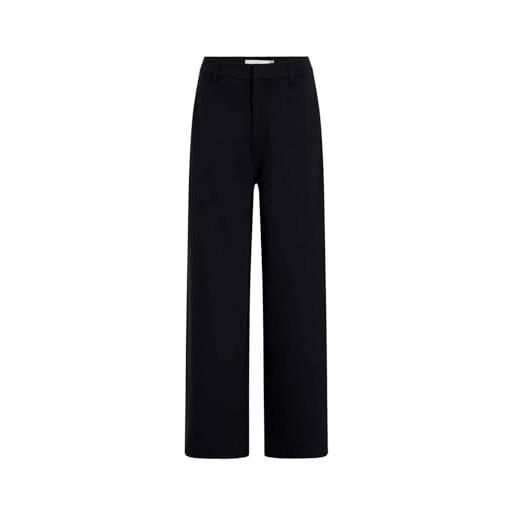 Calvin Klein donna pantaloni in tessuto milano wide leg, nero (ck black), s