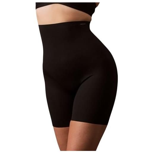 Calvin Klein donna pantaloncini shapewear mid thigh short forte effetto modellante, nero (black), l