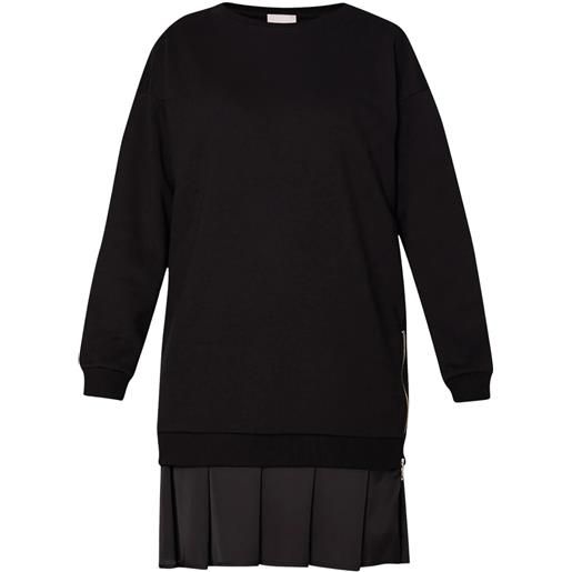 Liu Jo abito donna in felpa con volant in raso nero l