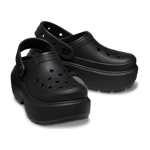 Crocs stomp clog - scarpe senza lacci, unisex, nero, 8 women/6 men