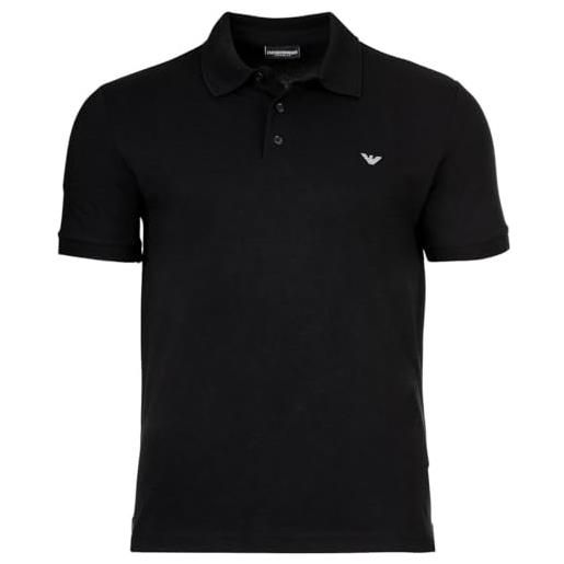 Emporio armani essential polo beachwear uomo, nero, xl