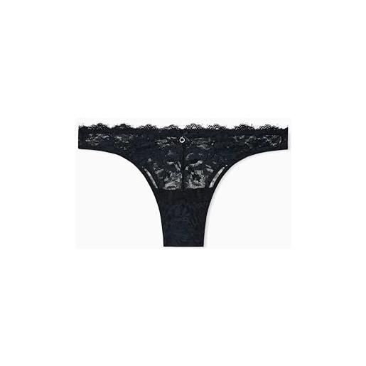 Emporio Armani eternal lace v-brazilian sottoveste a gonna, nero, m donna
