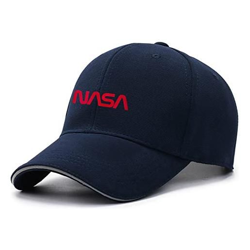 GLLUSA berretti da baseball da uomo per berretto da corsa con stampa della nasa cappello casual cappellino con visiera parasole regolabile cappellino a becco d'anatra unisex-navy blue||one size