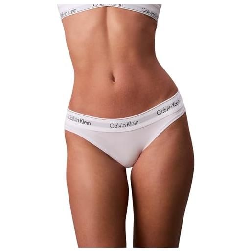 Calvin Klein donna slip taglio bikini con fascia con logo, bianco (white), m