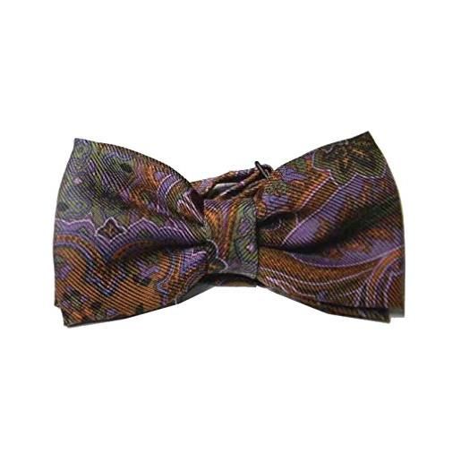 Avantgarde - papillon uomo disegno cashmere farfalla disegni paisley viola arancio lilla bow, colore: arancio ruggine