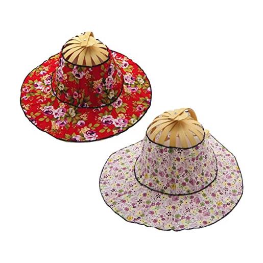 Ipetboom cappello a ventaglio pieghevole in bambù cappelli da donna per l'estate turbanti cappello da sole per donna cappello di protezione uv cappello con visiera pieghevole colore casuale