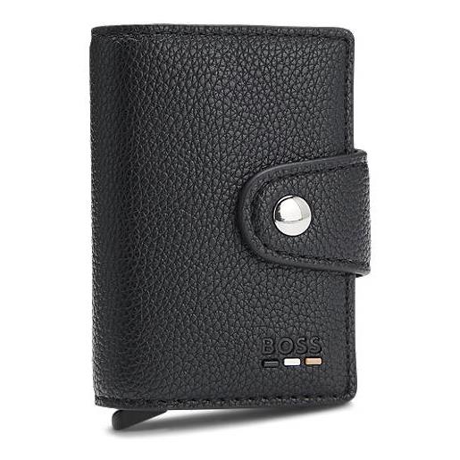 BOSS portatessere in similpelle martellata con tecnologia secrid, nero