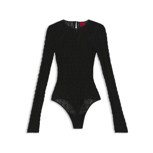 HUGO body slim fit in pizzo elasticizzato, nero