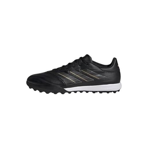 adidas copa pure ii league football boots turf, scarpe da calcio unisex-adulto, core black/carbon/gold metallic, 40 2/3 eu