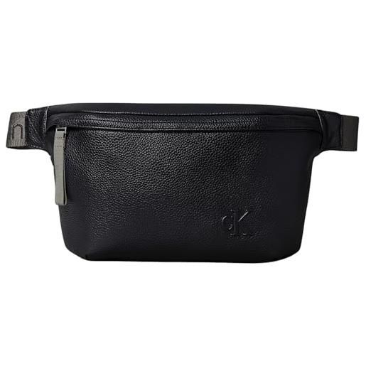 Calvin Klein uomo marsupio cargo waistbag con zip, nero (black/black), taglia unica