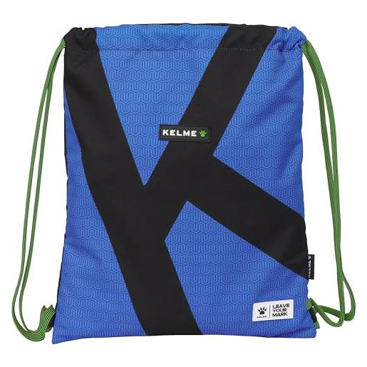 Safta kelme royal - zaino a sacco piatto, grande, ideale per bambini di diverse età, comodo e versatile, qualità e resistenza, 35 x 40 cm, colore: nero, nero, estándar, casual