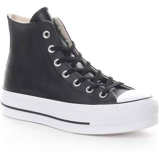 Converse chuck taylor all star lift hi leather black white