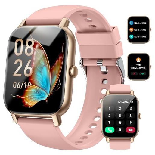 Hosgubo smartwatch uomo donna, 1.85 hd orologio bluetooth con effettua/risposta chiamate, smart watch cardiofrequenzimetro/spo2/contapassi, fitness tracker 110+ sportive, impermeabile ip68 per android ios. 