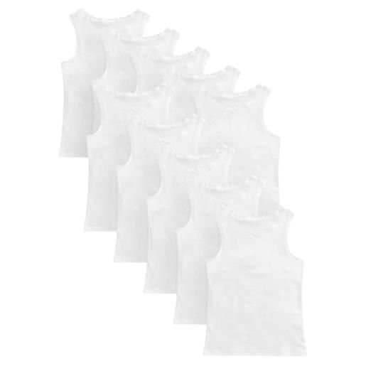 NEXT ragazza confezione da 10 canotte bianche con bordo in pizzo bianco 11 anni