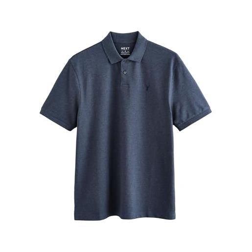 NEXT uomini polo in piqué a maniche corte con vestibilità classica denim marl m