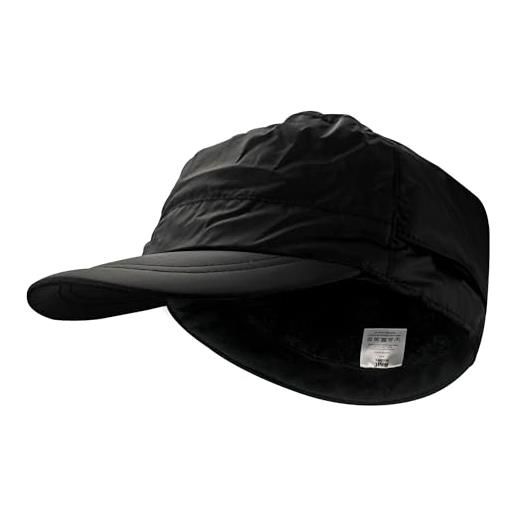 CAPPELLO BERRETTONE VISIERA VELLUTO LISCIO NERO MADE IN ITALY