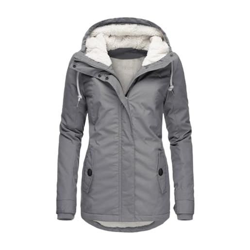 Duohropke, cappotto invernale da donna con cappuccio, parka invernale caldo, parka invernale medio, giacca trapuntata, cappotto invernale imbottito, parka invernale spesso, cappotto, taglie grandi