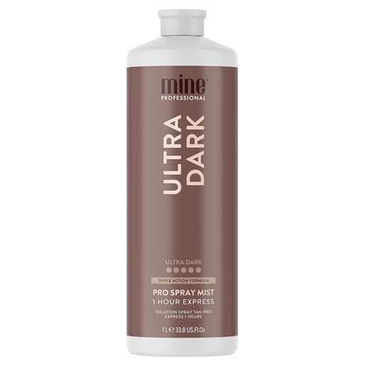 Minetan ultra dark abbronzatura professionale spray - marrone estremamente scuro, finitura della pelle lucida, 1l