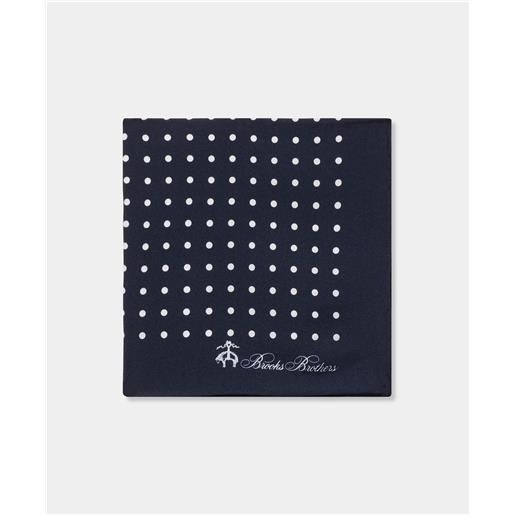 Brooks Brothers polka dot silk pochette navy