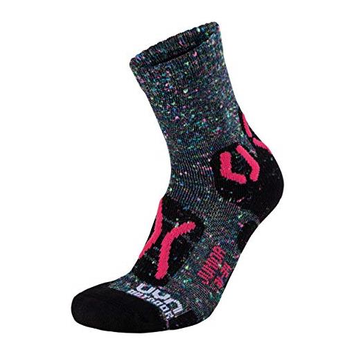 UYN trekking/outdoor, calza tecnica per unisex bambini, grey multicolor/pink, 31-34