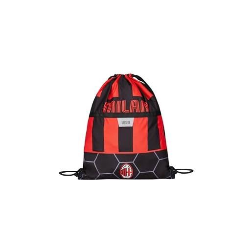 Seven - a. C. Milan path of victory zaino coulisse nero rosso - sacca easy bag sport per bambino