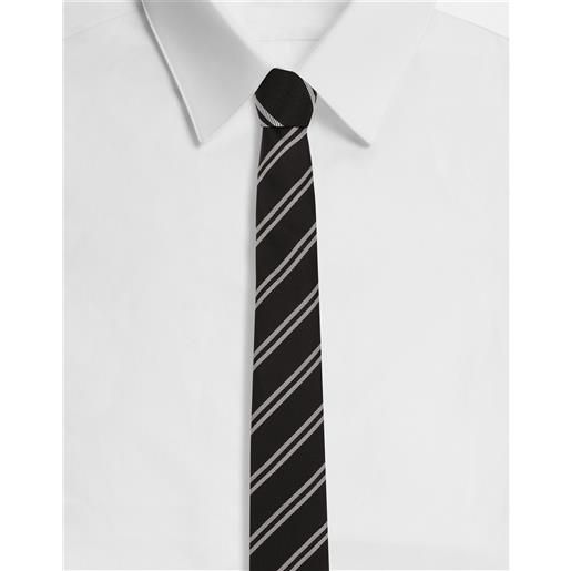 Dolce & Gabbana cravatta in seta jacquard riga regimental