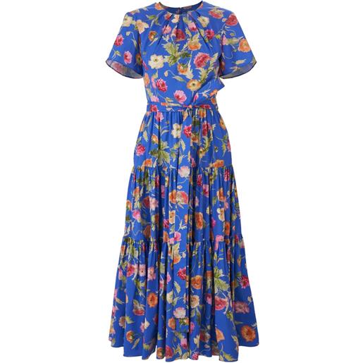 Carolina Herrera abito midi con stampa - blu