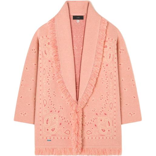 Alanui cardigan bandana con frange - rosa