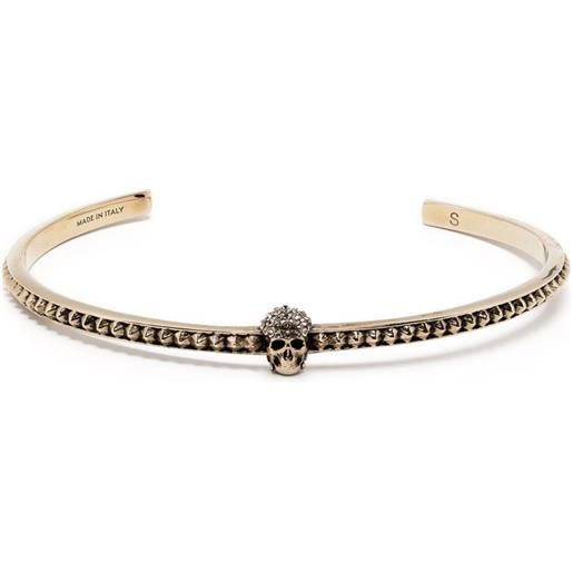 Alexander McQueen bracciale rigido con teschio - oro