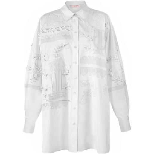 Carolina Herrera camicia oversize con ricamo - bianco
