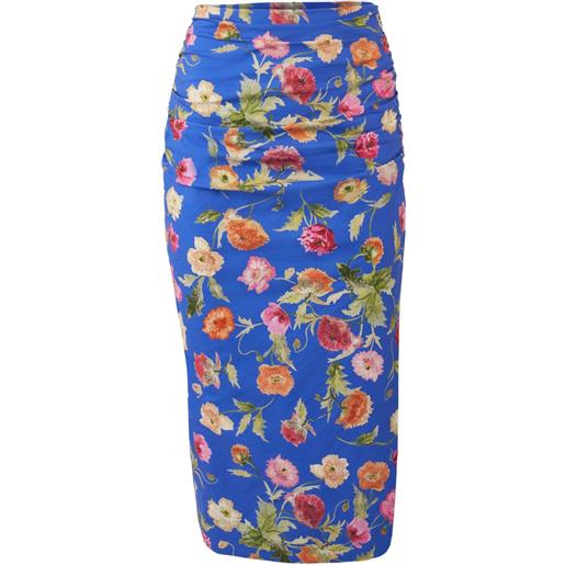 Carolina Herrera gonna midi con stampa - blu