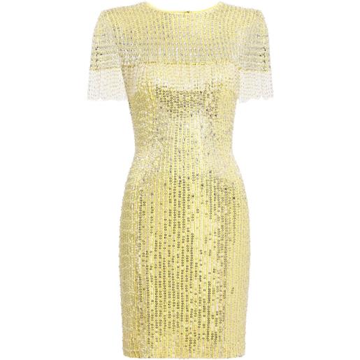 Jenny Packham abito corto swish con perline - giallo