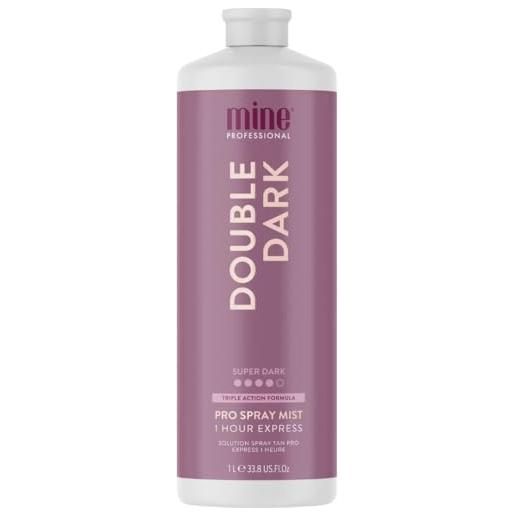 Minetan body. Skin double dark professional spray tan solution, soluzione abbronzante per un'abbronzatura scura e luminosa, per tutti i tipi di carnagione e per un'abbronzatura più scura, 1 litro