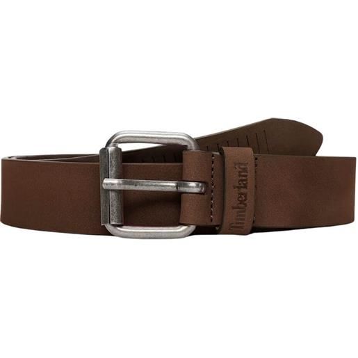Timberland cintura uomo in nabuk 35 mm con incisioni verticali marrone l