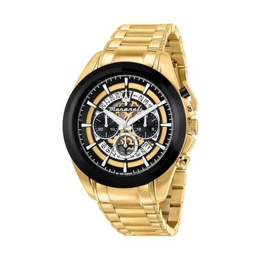 Maserati orologio uomo, cronografo, analogico, cinturino in acciaio, collezione traguardo - r8873612058