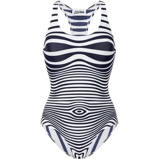 Jean Paul Gaultier costume da bagno a righe - blu