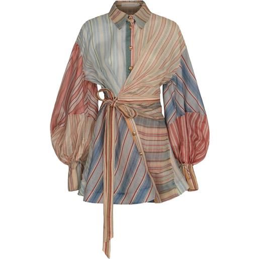 ZIMMERMANN abito corto rebellion a righe - toni neutri