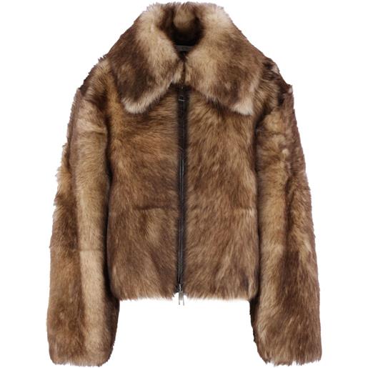Co shearling short coat - marrone