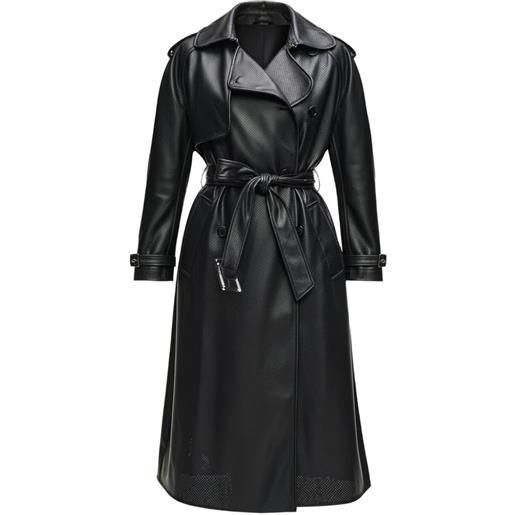 Karl Lagerfeld trench traforato con cintura - nero