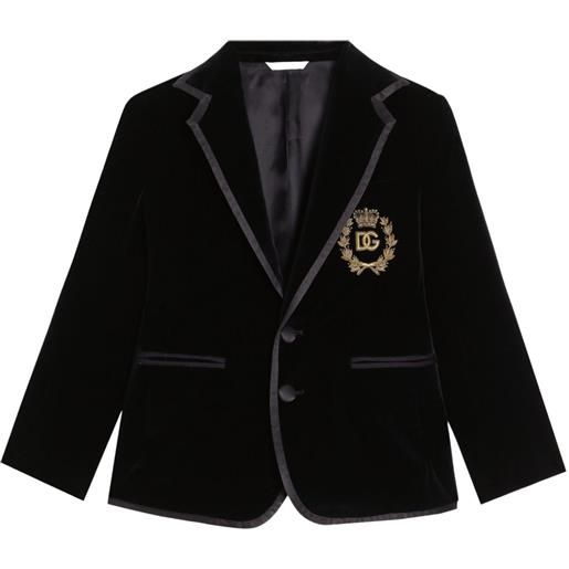 Dolce & Gabbana Kids blazer con applicazione - blu