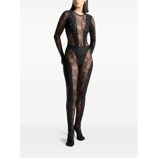 Manière De Voir lace backless footsie jumpsuit - nero