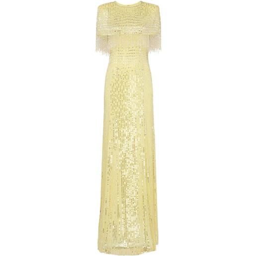 Jenny Packham abito da sera lyla con paillettes - giallo