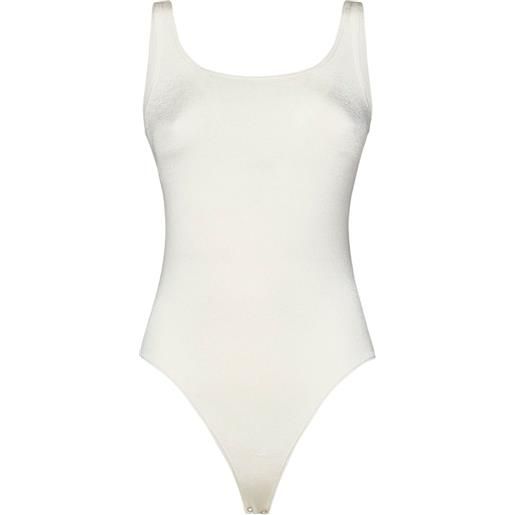 Wolford body con scollo ampio - bianco