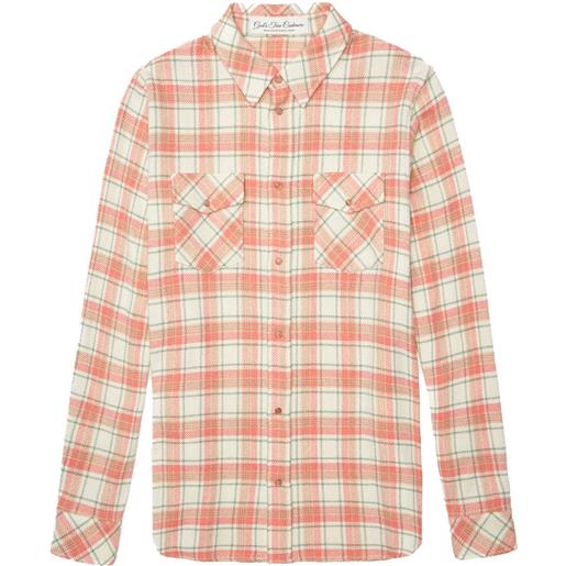 GOD'S TRUE CASHMERE giacca-camicia a quadri in cashmere - arancione