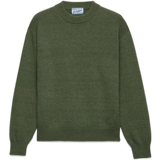 Prada maglione girocollo con logo a triangolo - verde