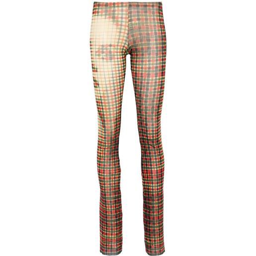 Jean Paul Gaultier leggings con motivo tartan - rosso