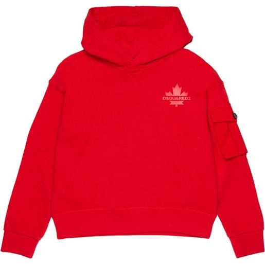 DSQUARED2 KIDS felpa con taschino - rosso
