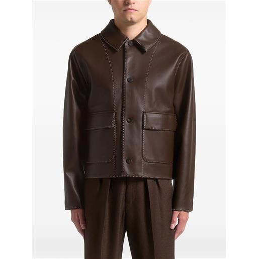 Manière De Voir giacca con cuciture a contrasto - marrone