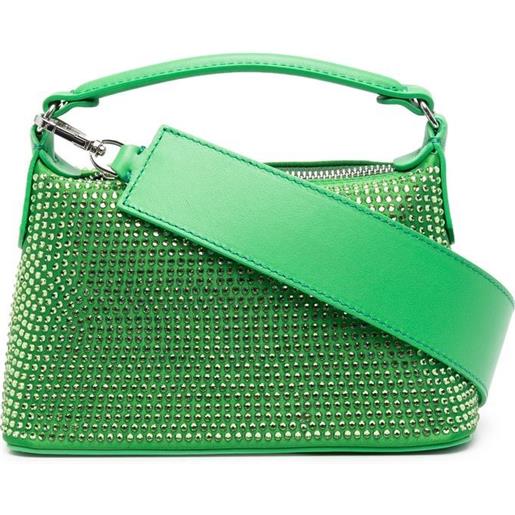 LIU JO borsa a tracolla piccola con strass - verde